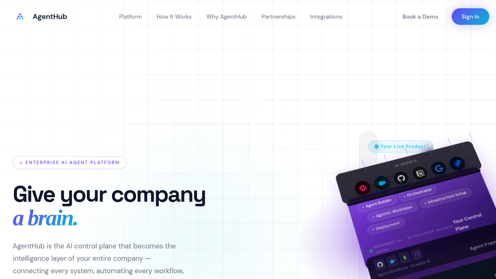 Screenshot of agenthub