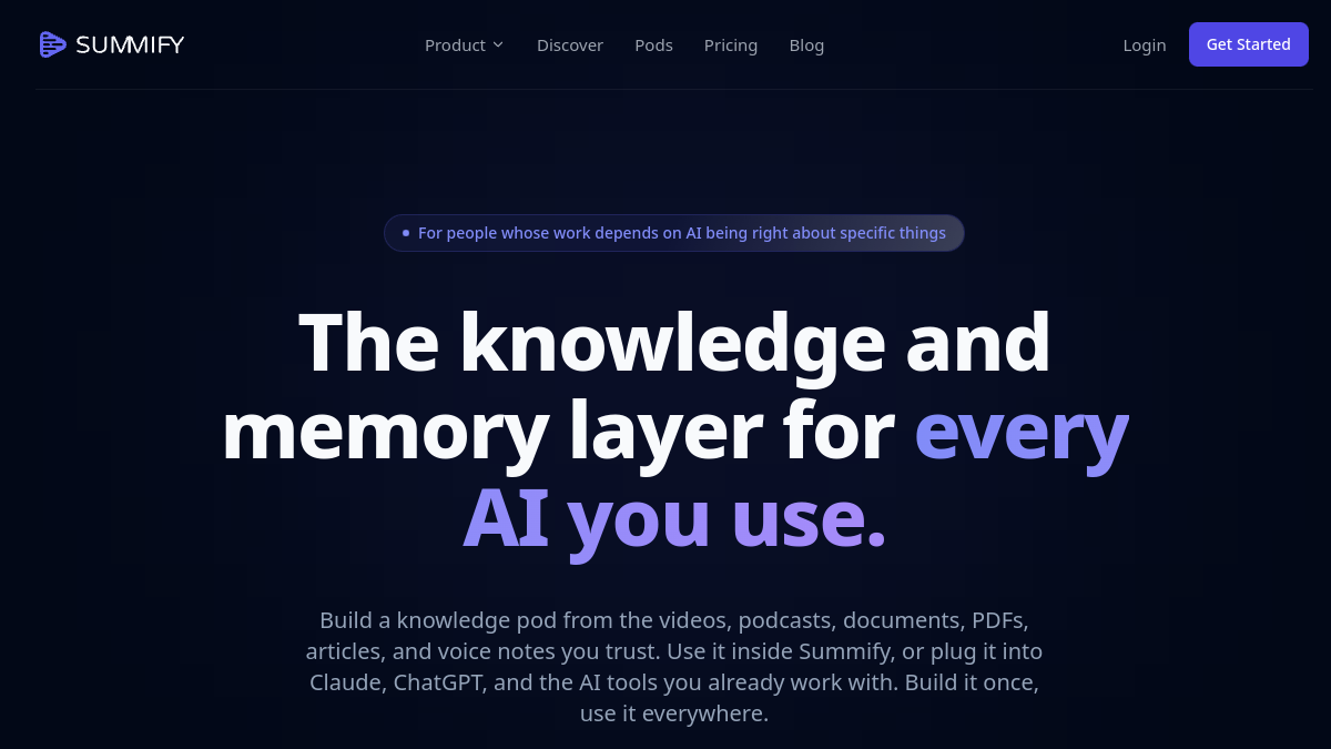 Screenshot of summify