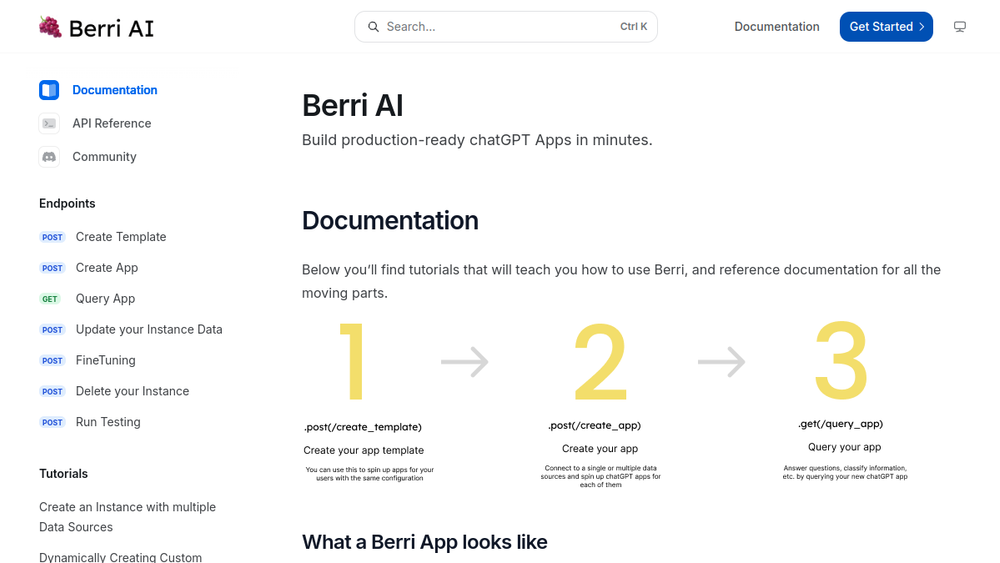 Screenshot of berri ai