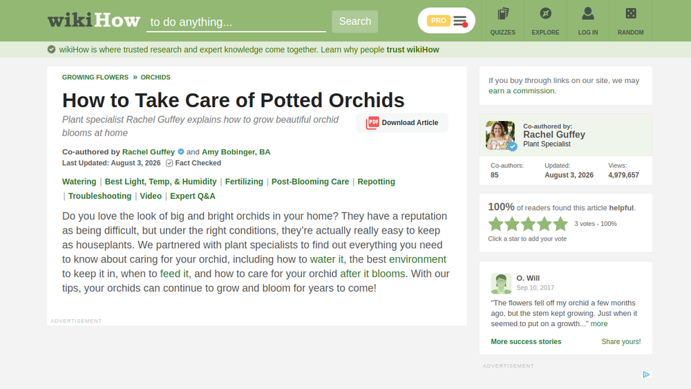 Screenshot of orchids