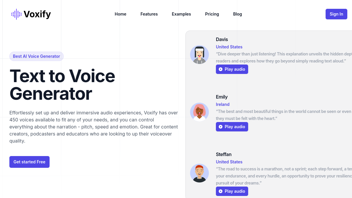 Screenshot of voxify
