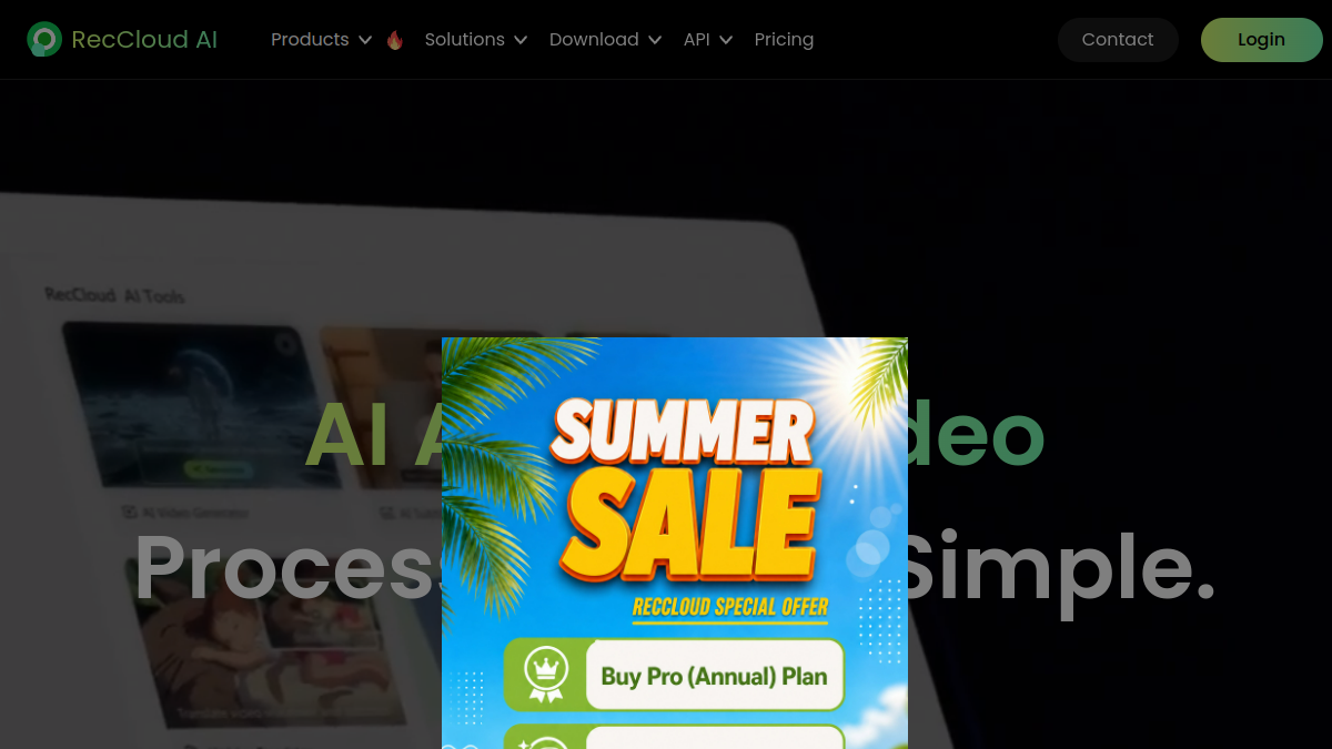 Screenshot of reccloud