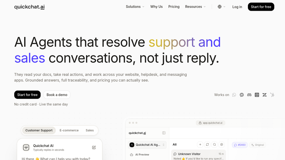 Screenshot of quickchat