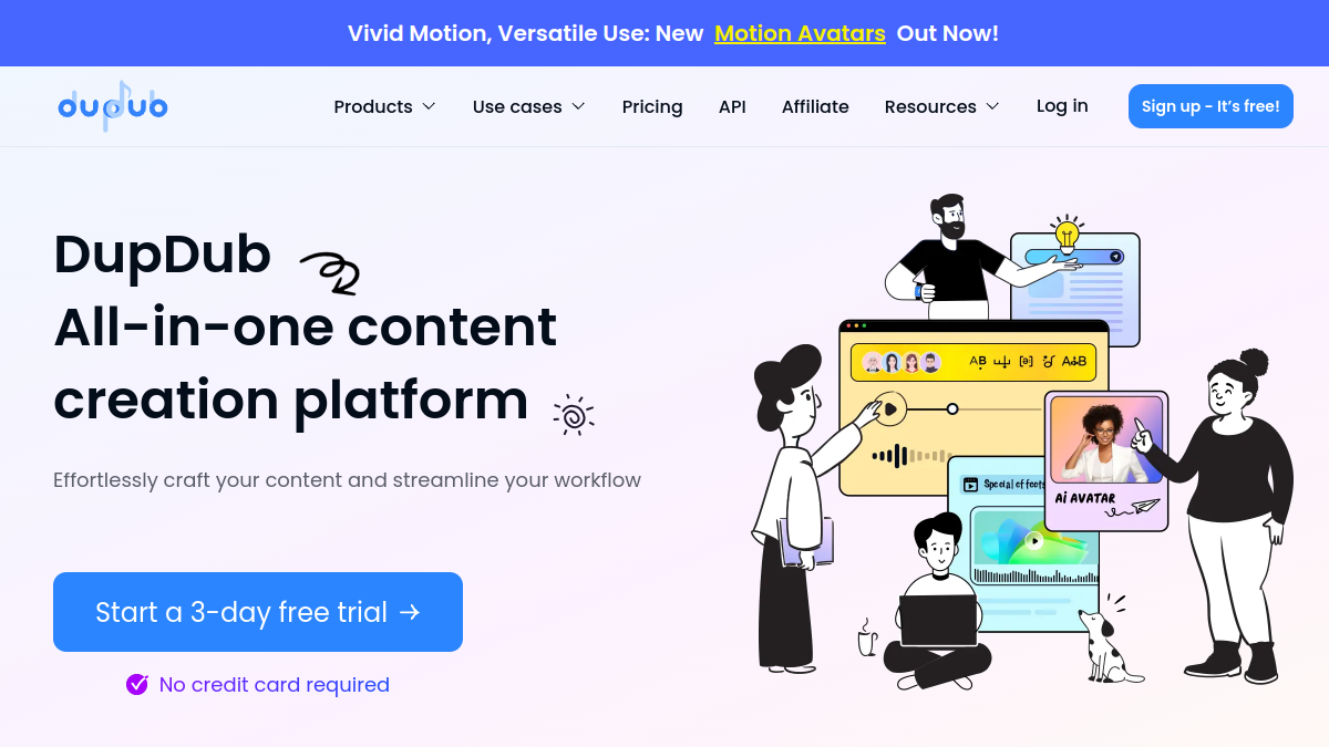 Screenshot of dupdub