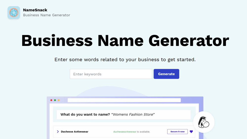 Screenshot of namesnack