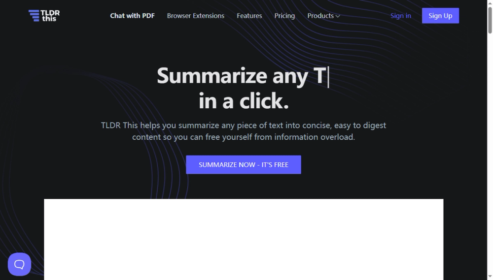 Screenshot of tldr this