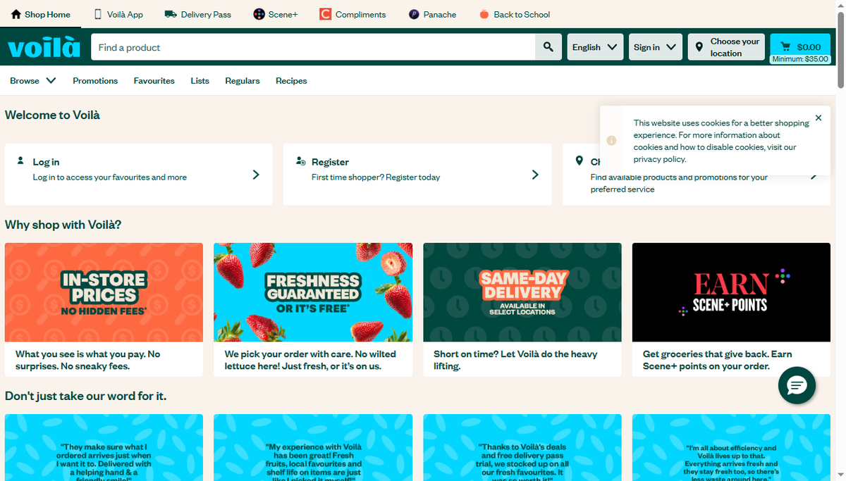 Screenshot of voila