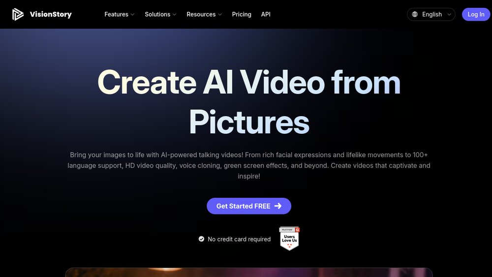 Screenshot of visionstory