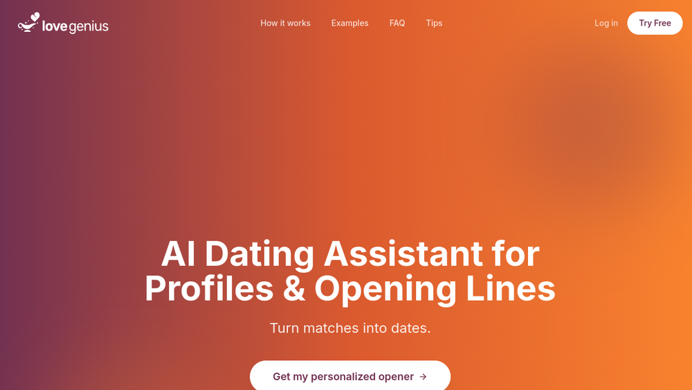 Screenshot of lovegenius