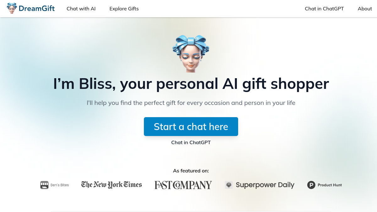 Screenshot of dreamgift