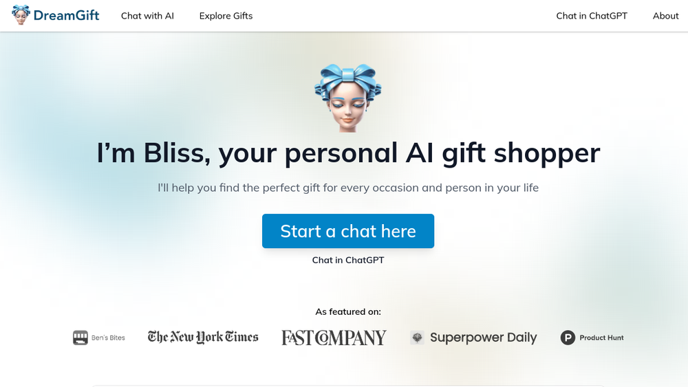 Screenshot of dreamgift