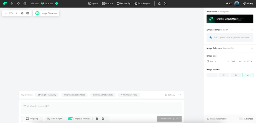 Screenshot of shakker ai