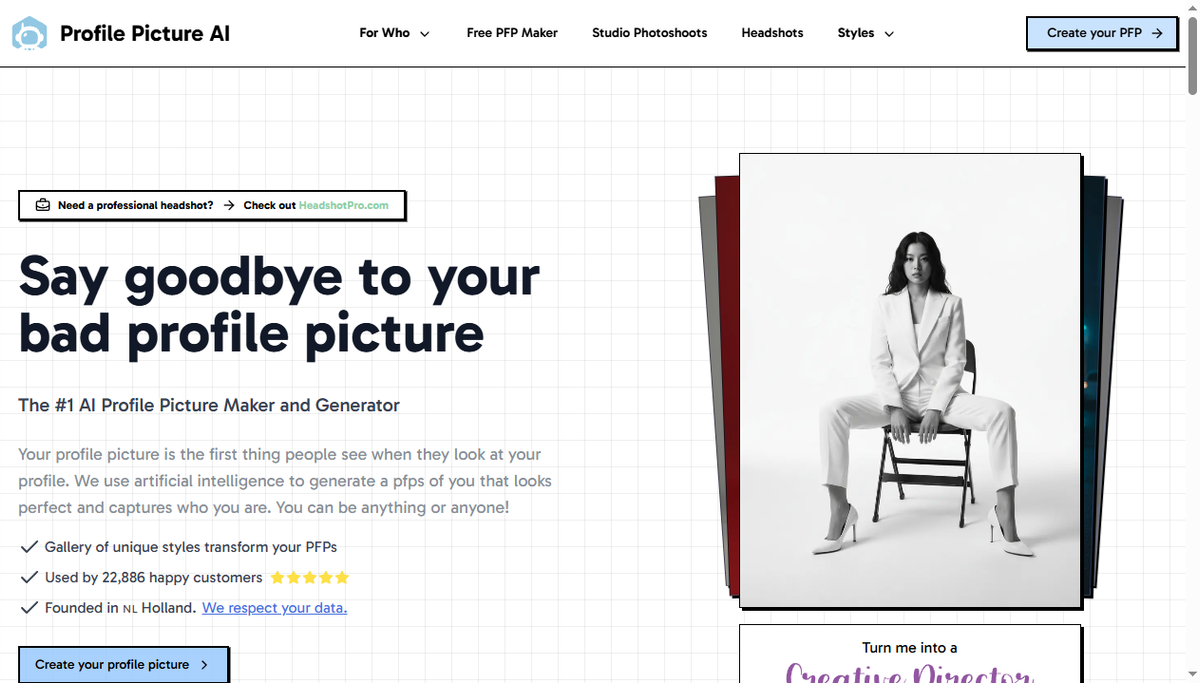 Screenshot of profile picture ai