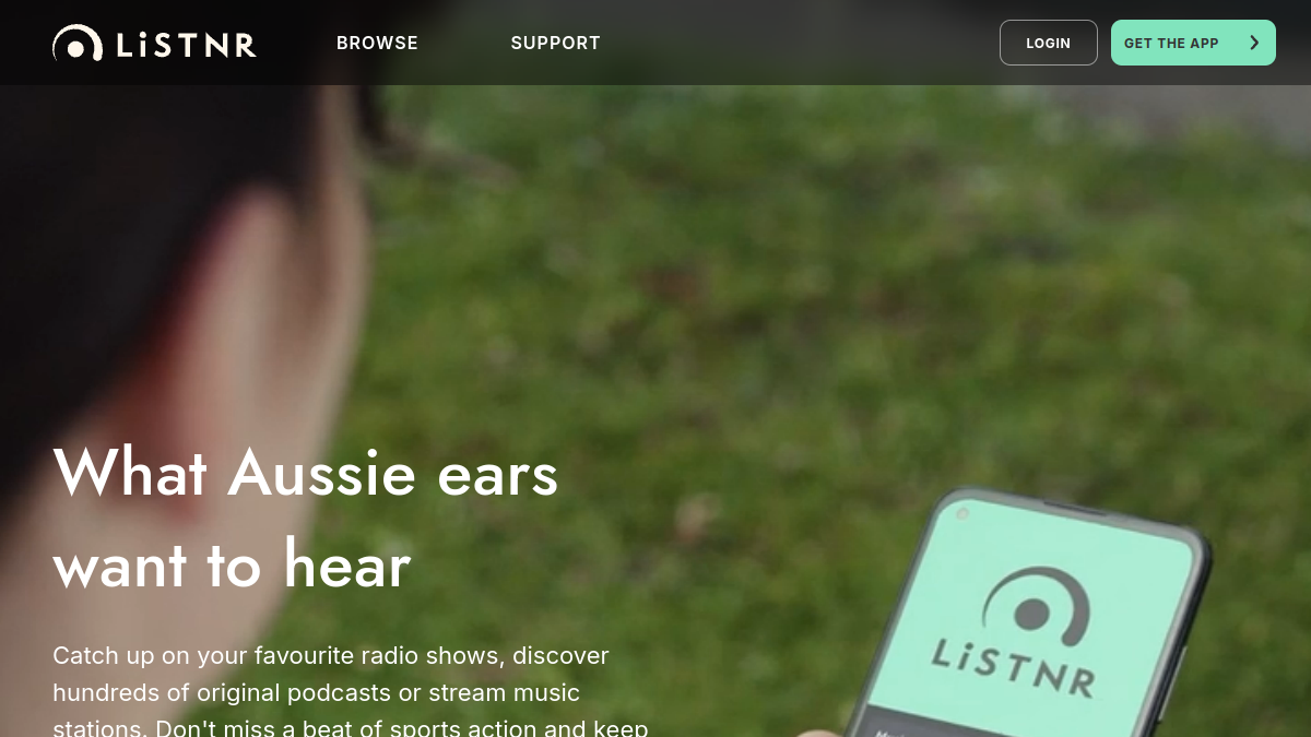 Screenshot of listnr