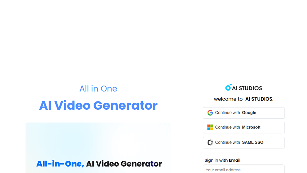 Screenshot of ai studios