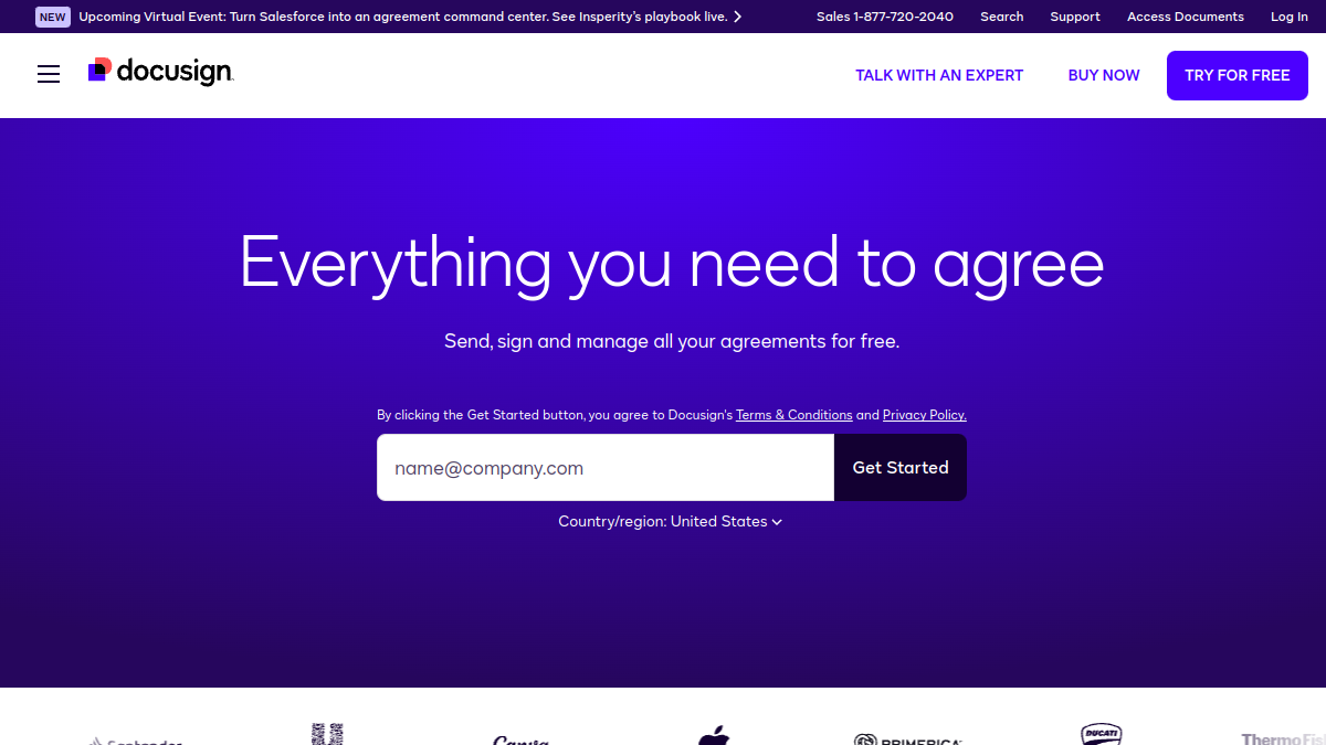 Screenshot of docus