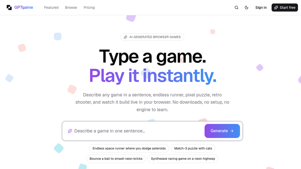 Screenshot of gptgame