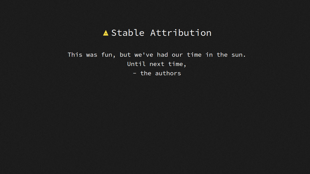 Screenshot of stable attribution