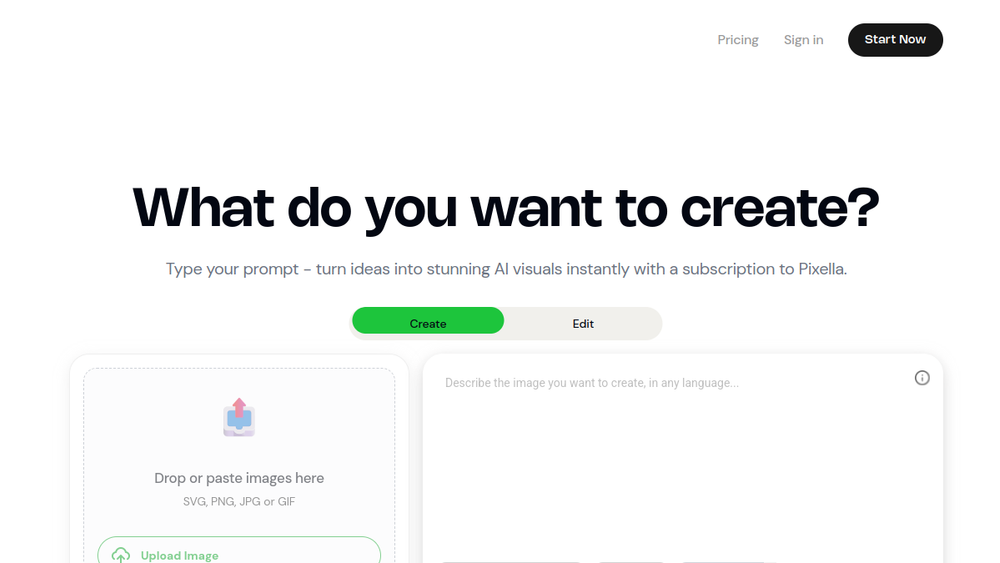 Screenshot of pixela ai