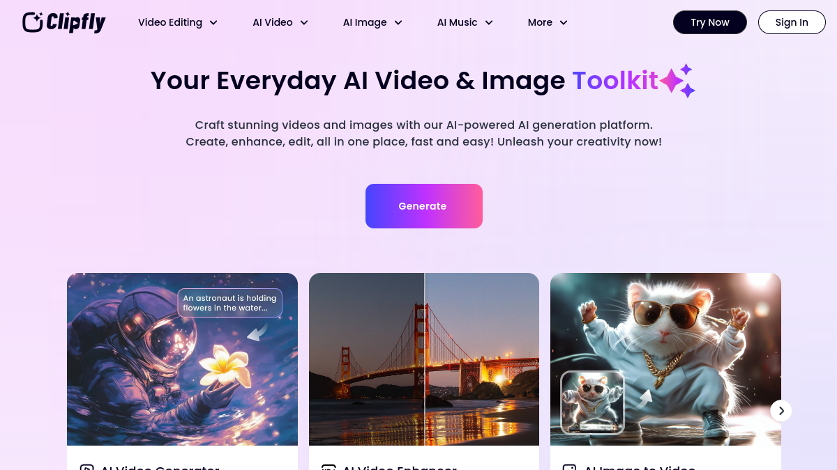 Screenshot of clipfly