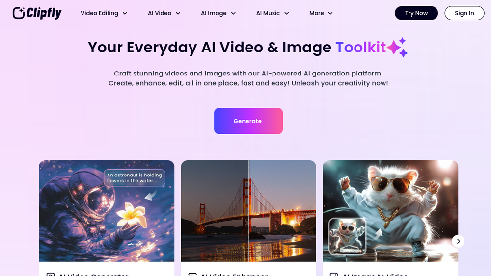 Screenshot of clipfly