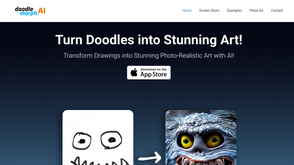 Screenshot of doodle morph ai