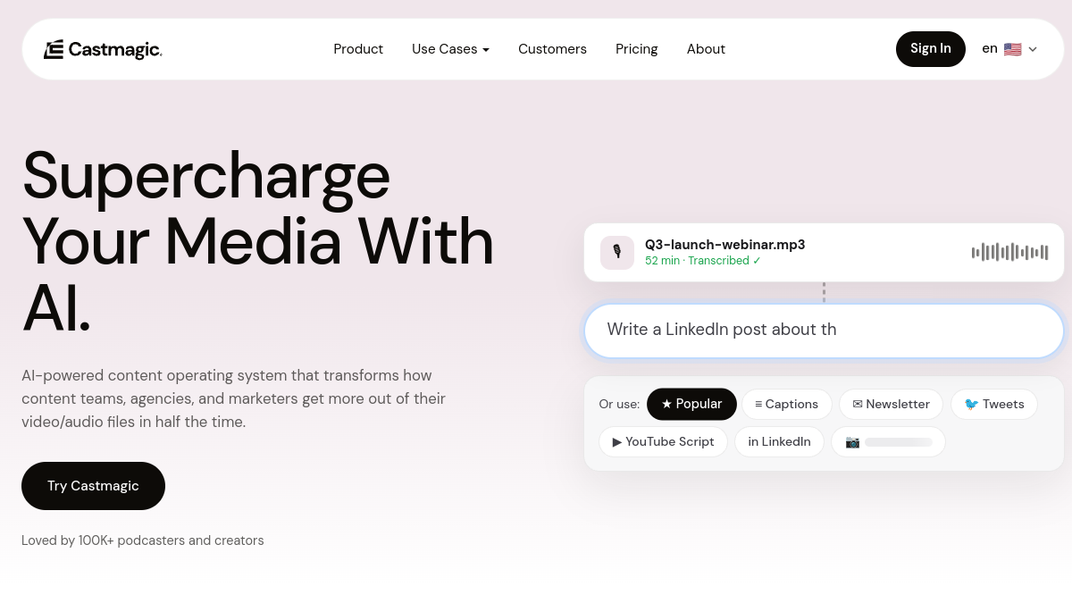 Screenshot of castmagic