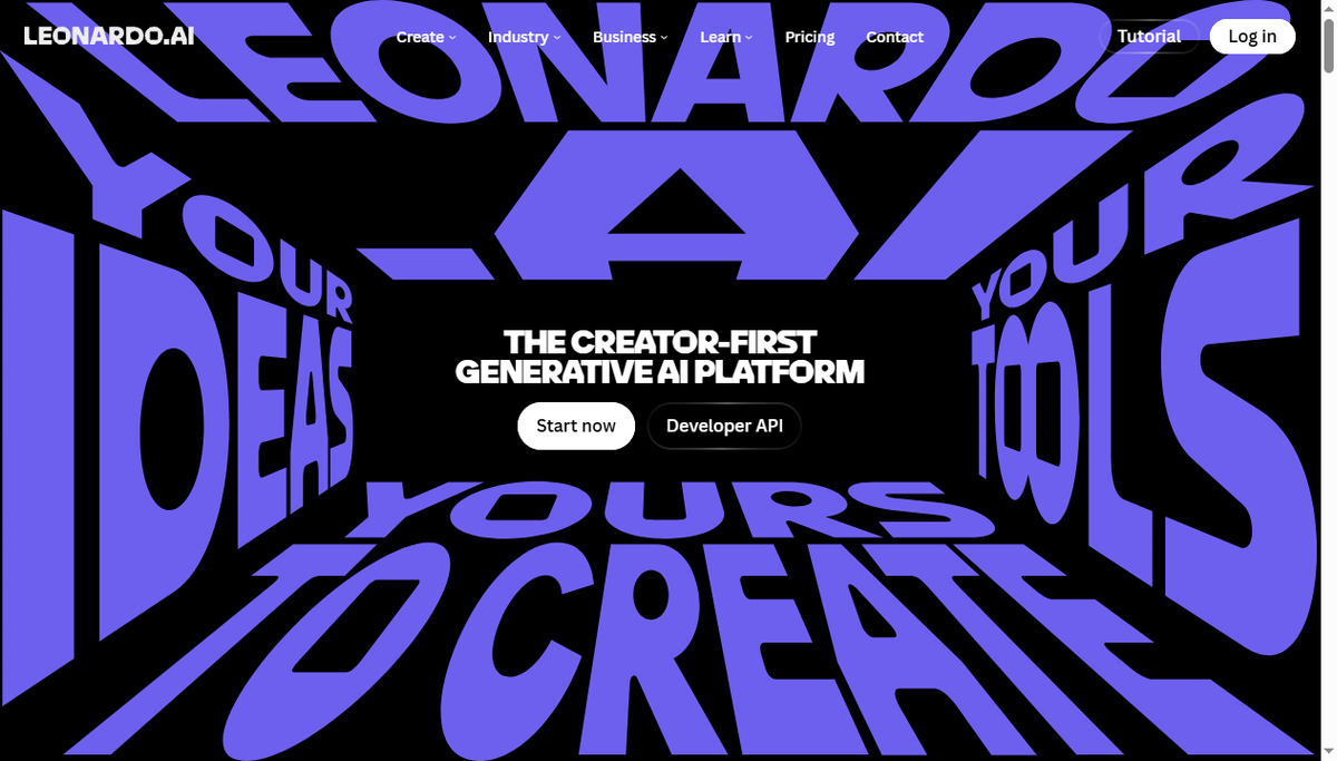 Screenshot of leonardo ai