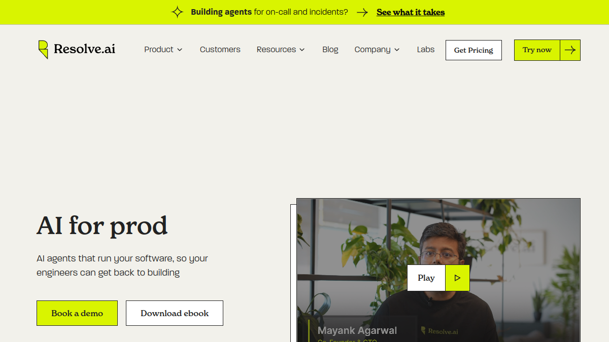 Screenshot of resolveai