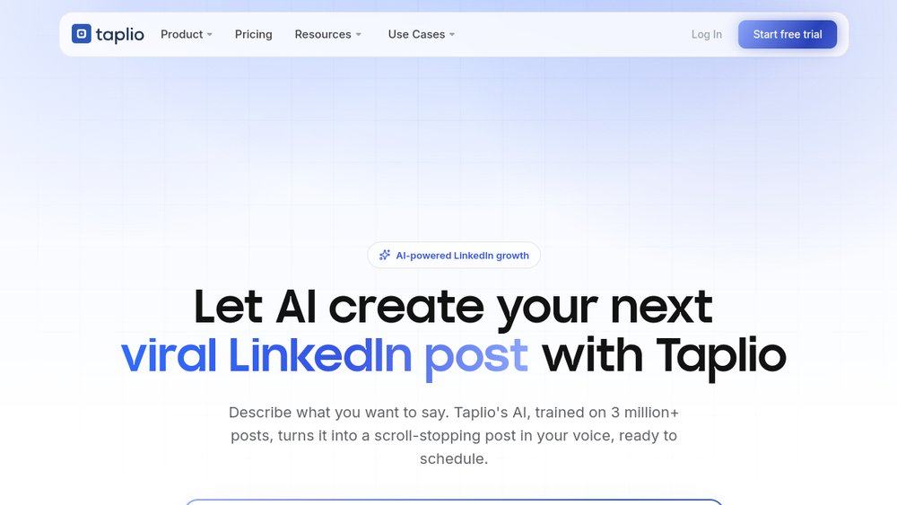 Screenshot of taplio