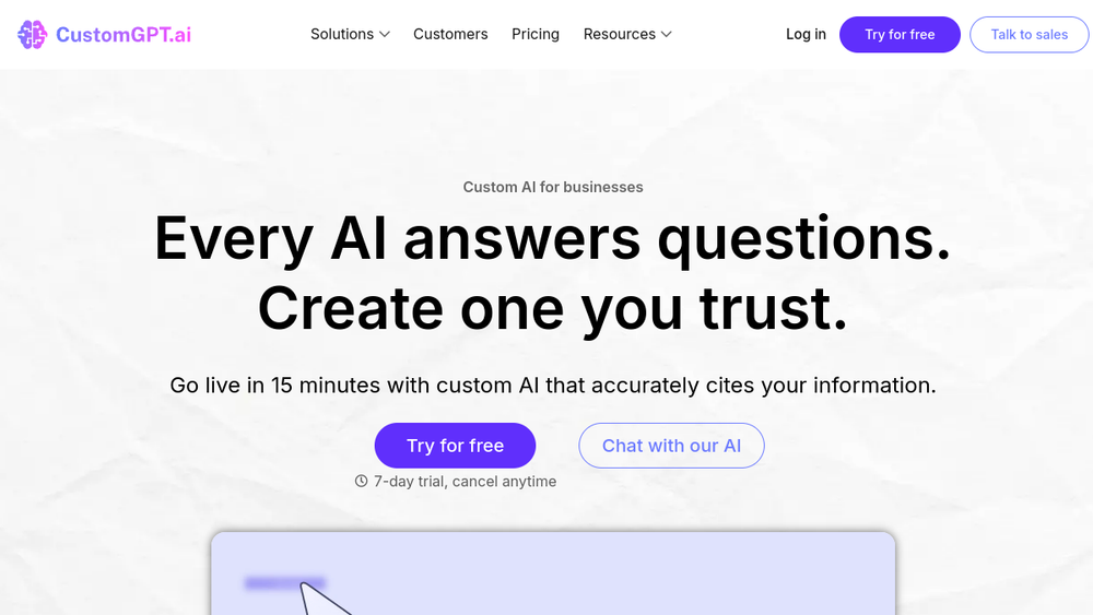 Screenshot of customgpt