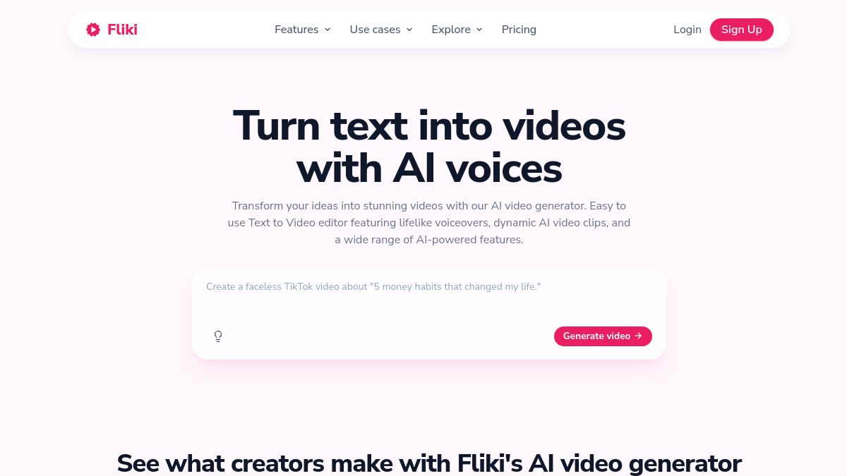 Screenshot of fliki