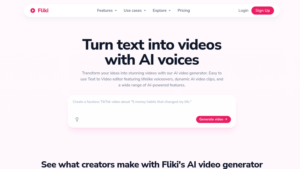 Screenshot of fliki