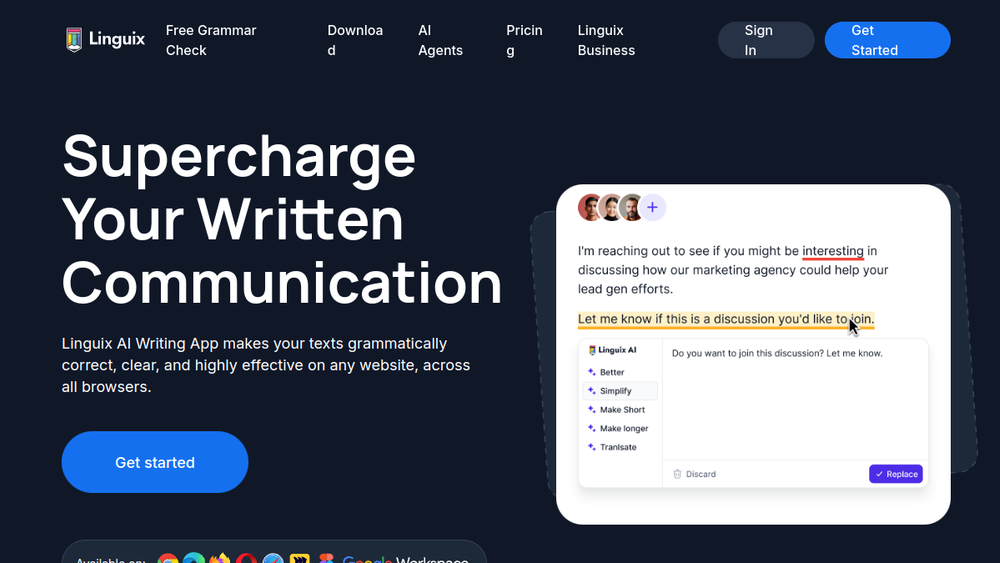 Screenshot of linguix