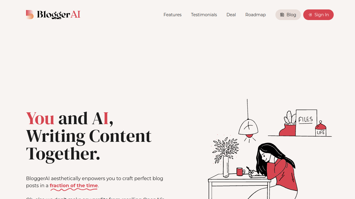 Screenshot of bloggerai