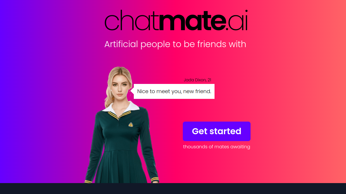 Screenshot of chatmate ai