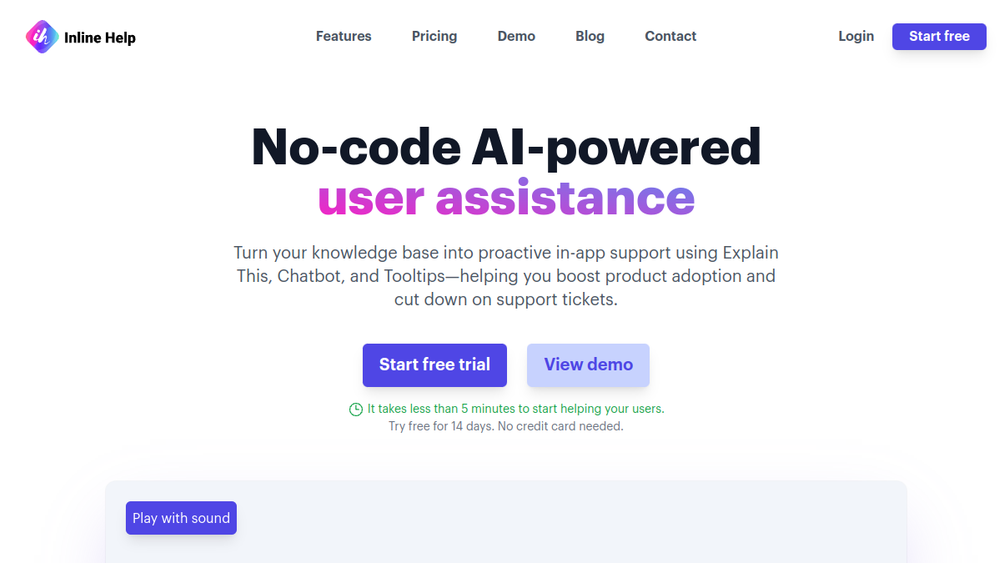 Screenshot of inline help
