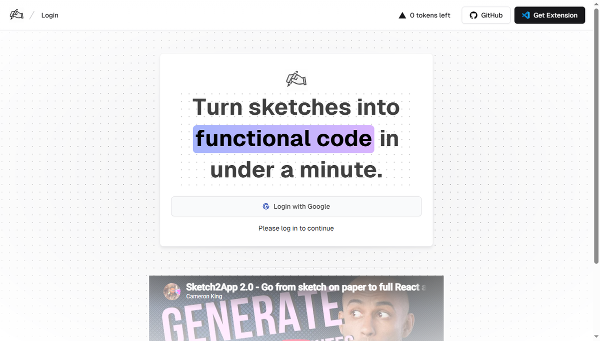 Screenshot of sketch2app