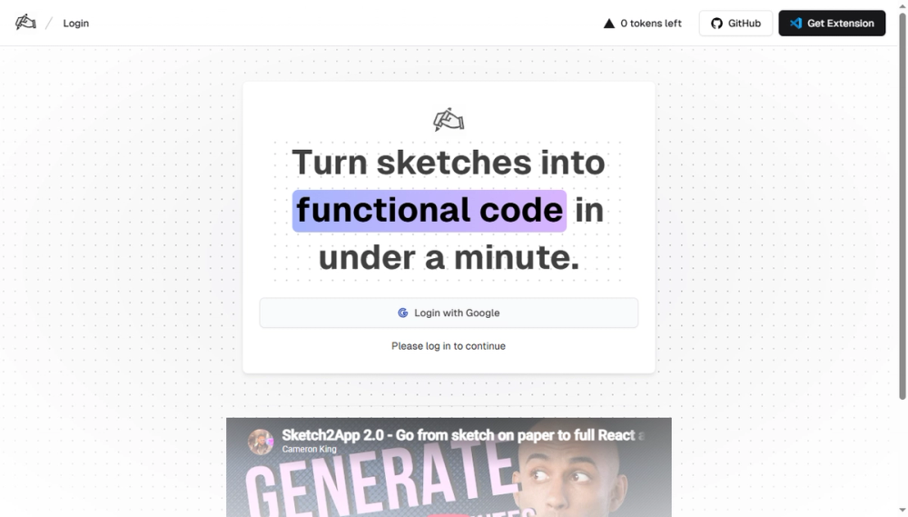Screenshot of sketch2app