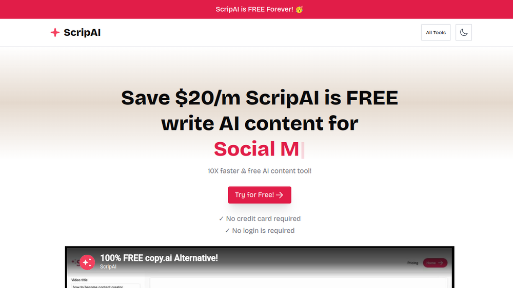 Screenshot of scrip ai