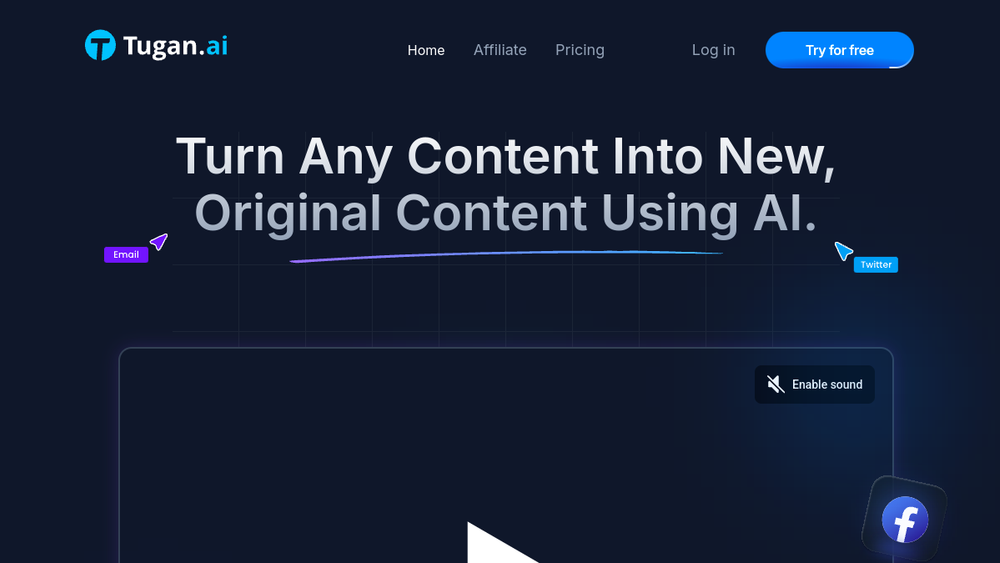 Screenshot of tugan ai