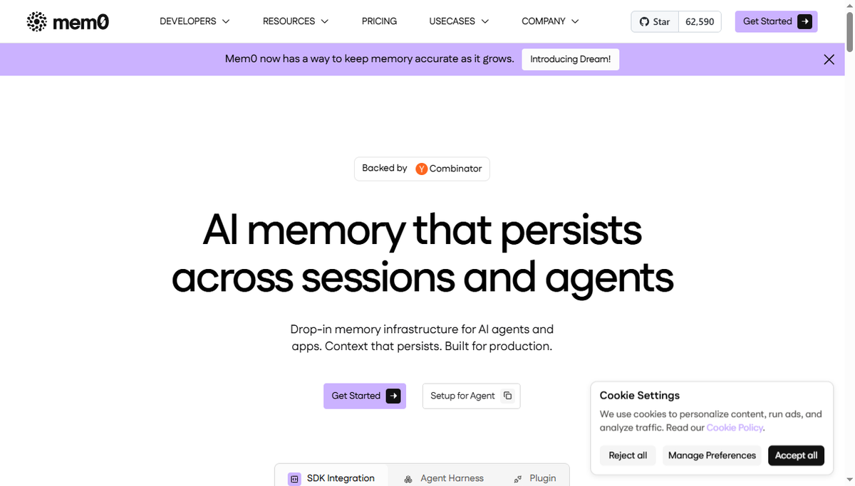 Screenshot of mem0