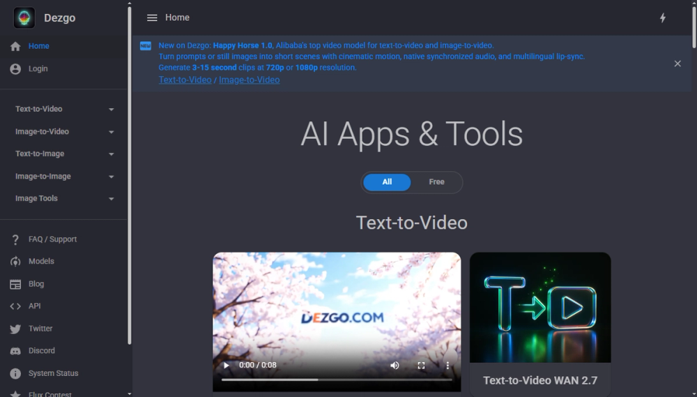 Screenshot of dezgo