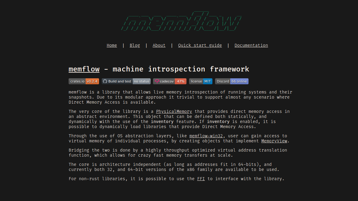 Screenshot of memflow