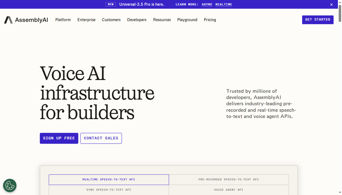 Screenshot of assemblyai