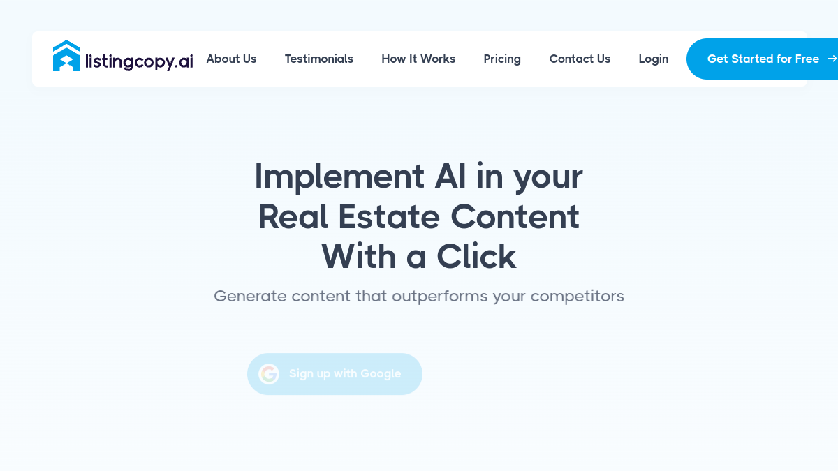 Screenshot of listingcopy ai