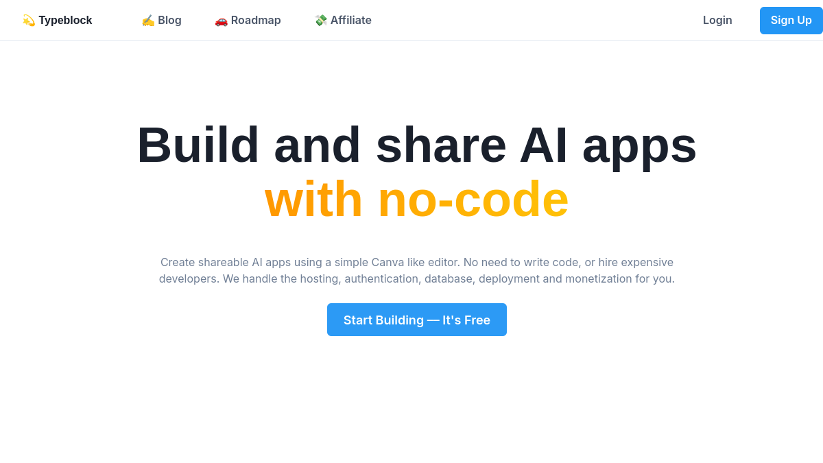 Screenshot of typeblock