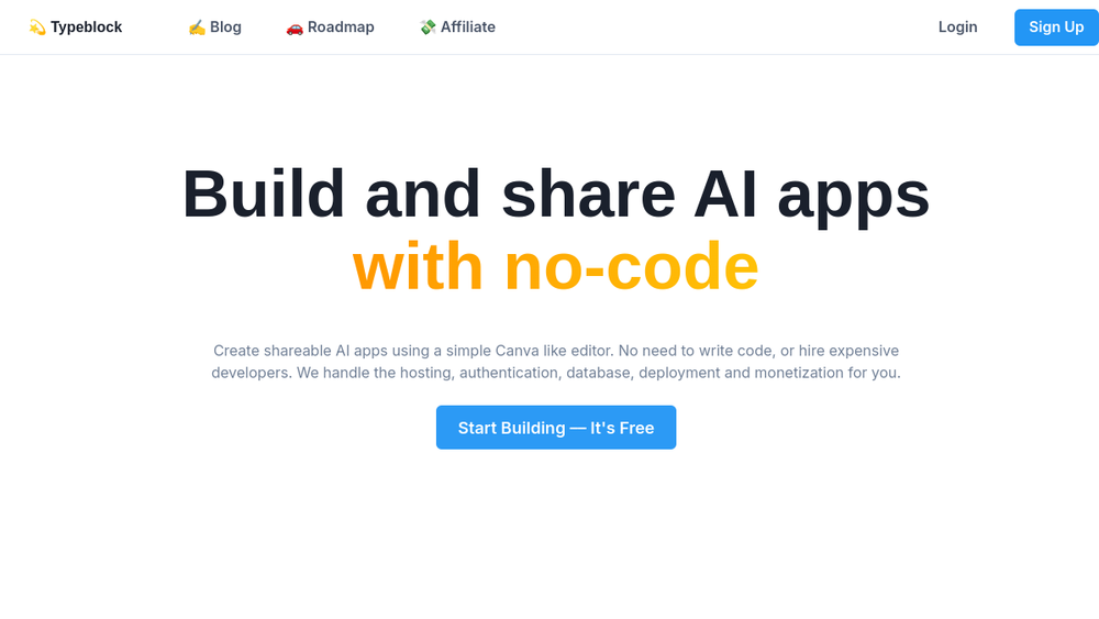 Screenshot of typeblock