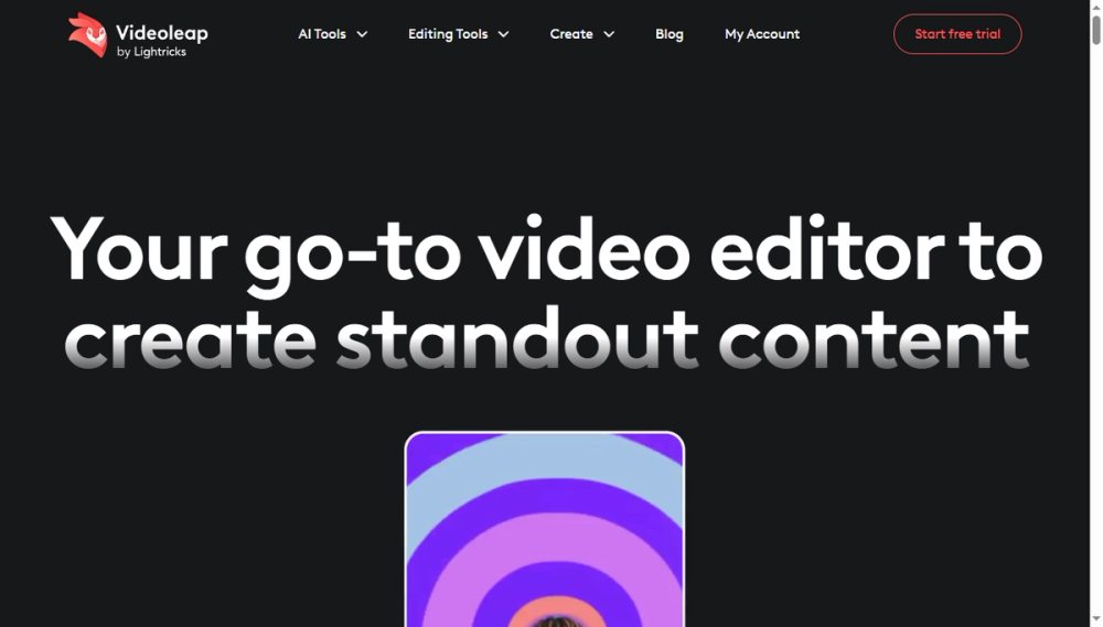 Screenshot of videoleap