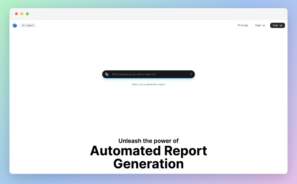 Screenshot of v0 report
